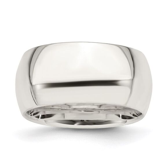 Kazi Luxury Sterling Silver 10mm Comfort Fit Size 10 Band